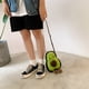thumbnail image 5 of Bolso de hombro de peluche suave con forma de aguacate y cremallera., 5 of 8