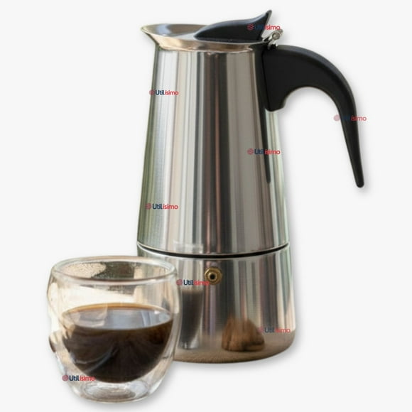 Cafetera Italiana Expresso 500ml 6 Tazas Acero Inoxidable Plateado