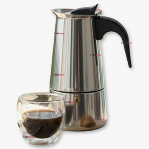 Line - Cafetera Italiana Expresso 500Ml 6 Tazas Acero Inoxidable Plateado