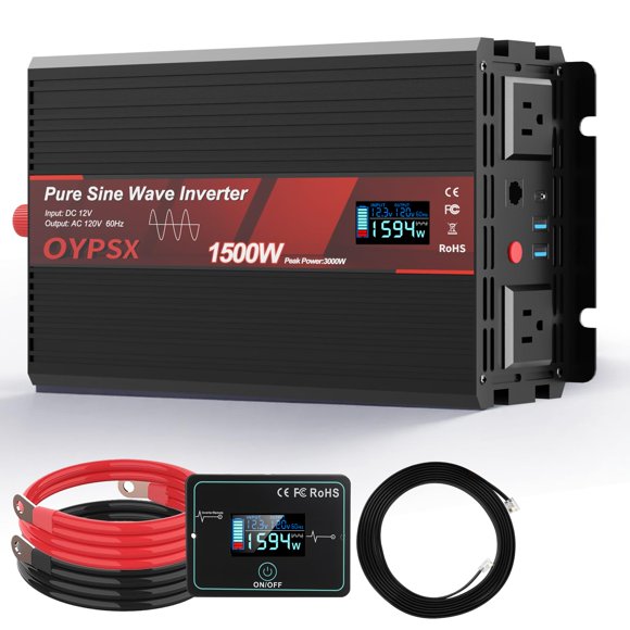 Inversor de Potencia OYPSX 1500W 12 V a 110 V/120 V CA