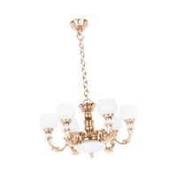 Magideal - Lámpara De Araña Para Casa De Muñecas A Escala 1:12, Accesorios Para Muñecas, Decoración, Escenografía, Accesorios Para Juegos De Simulación, Iluminac Dorado