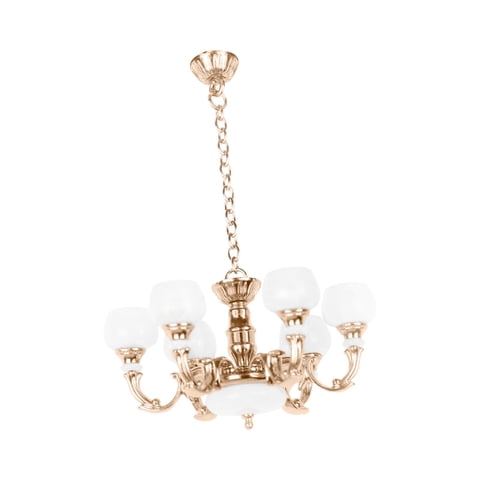 Magideal - Lámpara De Araña Para Casa De Muñecas A Escala 1:12, Accesorios Para Muñecas, Decoración, Escenografía, Accesorios Para Juegos De Simulación, Iluminac Dorado