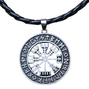 Ioensy - Collar Vikingo Joyería Clásica Para Niño Mujer Hombre Plata Antigua Pu