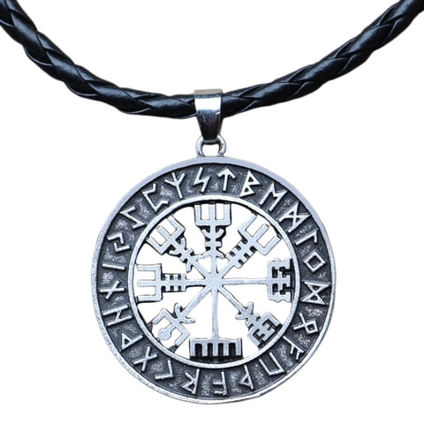 Ioensy - Collar Vikingo Joyería Clásica Para Niño Mujer Hombre Plata Antigua Pu