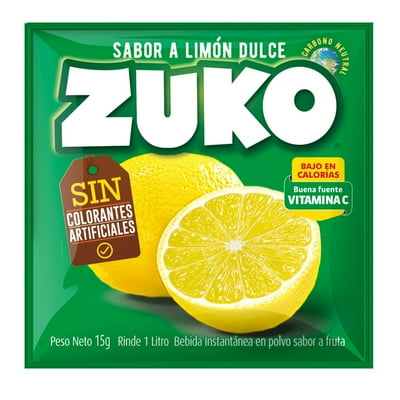 Jugo En Polvo Sabor Limón Dulce Sobre 15 G Zuko