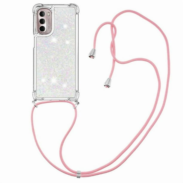 Funda FOXDOCK para Motorola Moto G Stylus 2022 5G con Cuerda Ajustable, Brillo Líquido, Protección Antigolpes y Lente – Ideal para Regalo