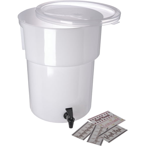 Dispensador de bebidas Carlisle FoodService, 5 galones, plástico blanco