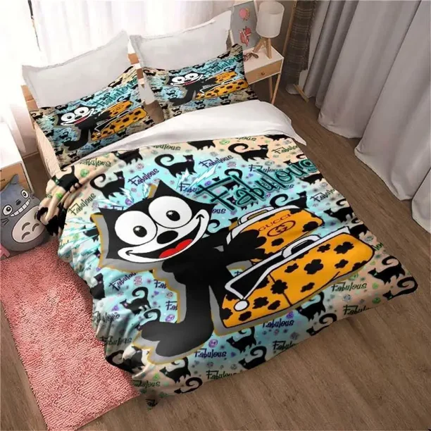 Fashion Cartoon Felix Cat Bedding Set Fashion ing Home Decoration Boy Girl Bedding Set Quilt Cover Pillowcas Bed Sheets