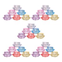 Magideal - 30X 3 Gramos Envases De Cosméticos Frascos De Pp Bote Con Tapas Mini Accesorios Vacíos Sellados Frascos De Cosméticos Para Uñas Loción En Polvo Sombra 6 Colores