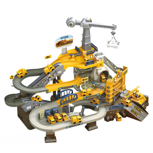 Otuti - Pista De Ingeniería Armable Con Grua Excavadora Y Camiones