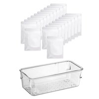 Ioensy - Caja De Bolsa De Almacenamiento De Joyas Antioxidación Para Collar De Anillo 20X S Bolsas + Caja Larga