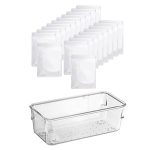 Ioensy - Caja De Bolsa De Almacenamiento De Joyas Antioxidación Para Collar De Anillo 20X S Bolsas + Caja Larga