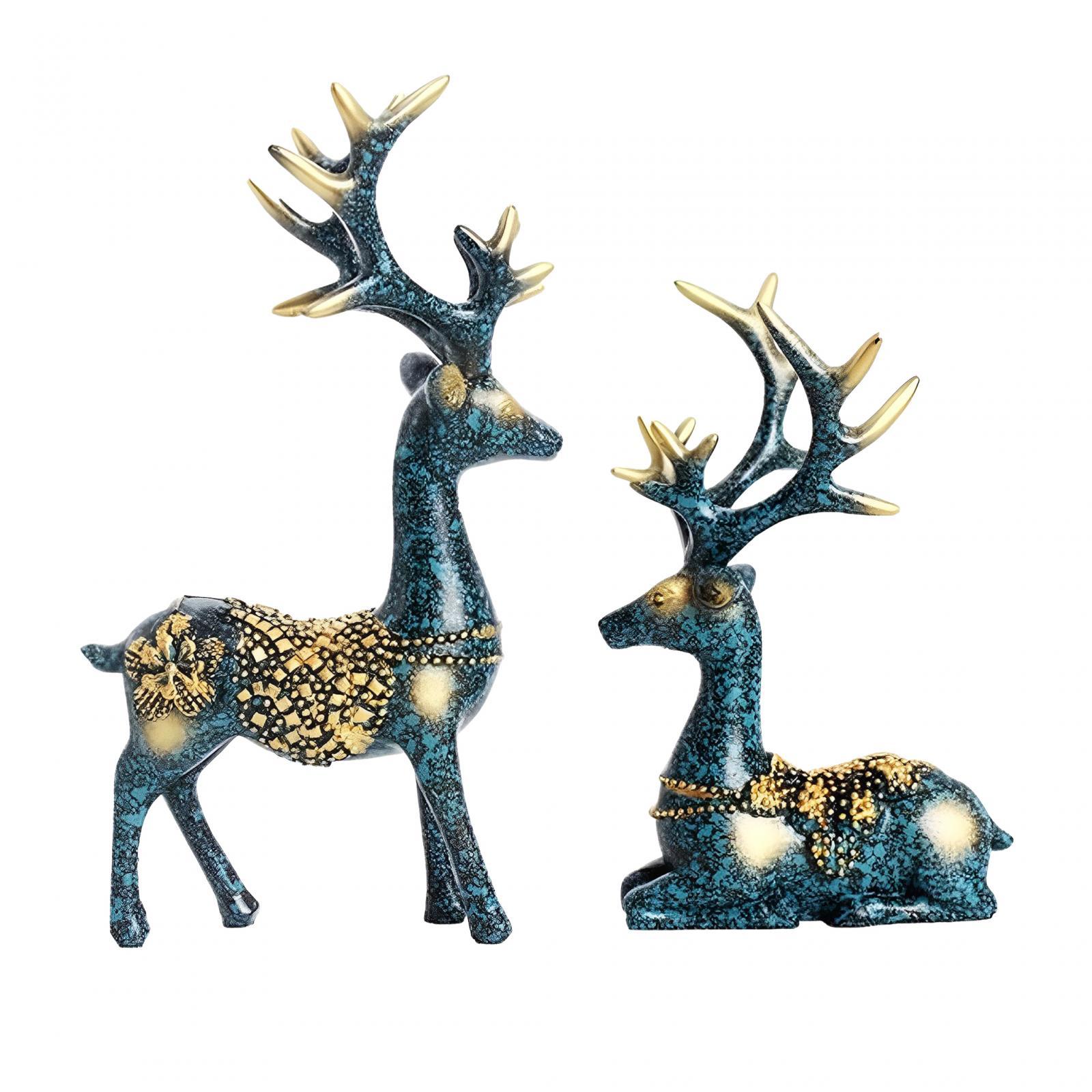 Magideal - Estatua De Escultura De Resina, Adornos De Ciervo, Decoración Navideña, Estatuilla De Ciervo Y Alce, Decoración Artística, Decoraciones De Ciervo Para