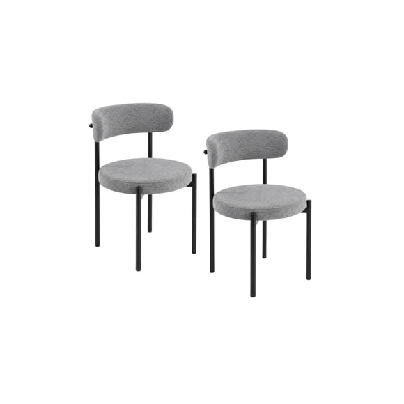 Set 2 Sillas Acolchadas Denver Lino - Grafito