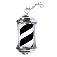 Magideal - Letrero De Salón Con Luz Giratoria De Ahorro De Energía Para Montaje En Pared/Soporte Colgante De Rayas Estilo Retro, Poste De Barbería Para Exteriore 32Cm Negro Blanco