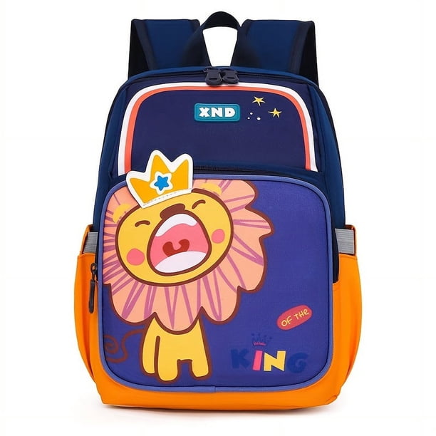 1pc Cute Cartoon Lions Rabbits School Bag Backpack, Large Capacity Backpack For Boys Girls Outdoor Daypack Kindergarten Elementary Toddler School Bag School Season Gift