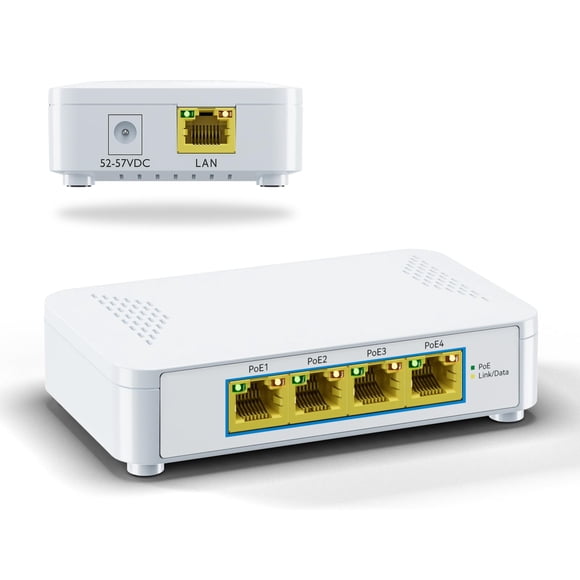 Conmutador PoE PROCET EN-S4P de 5 puertos Gigabit 60 W en total