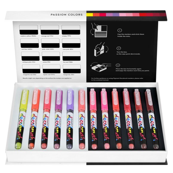 Marcadores Karin DECOBRUSH Passion con punta pincel y tinta pigmentada