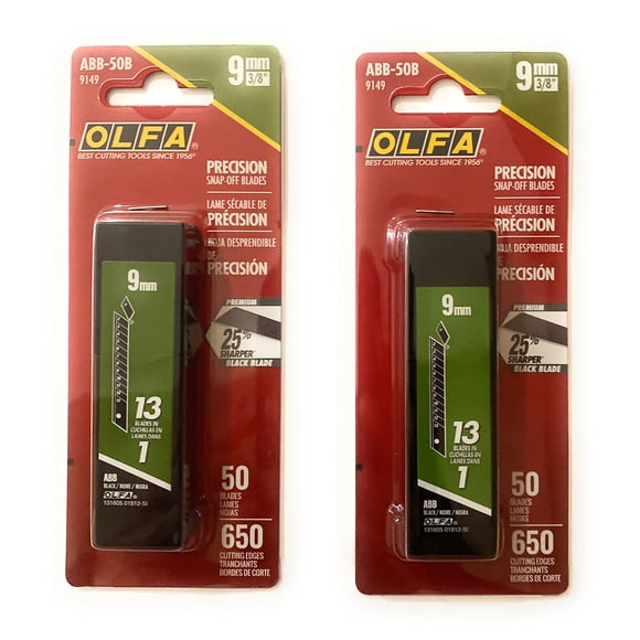 Cuchillas OLFA 9149 ABB-50B UltraSharp Black Snap-Off x100 de 9 mm
