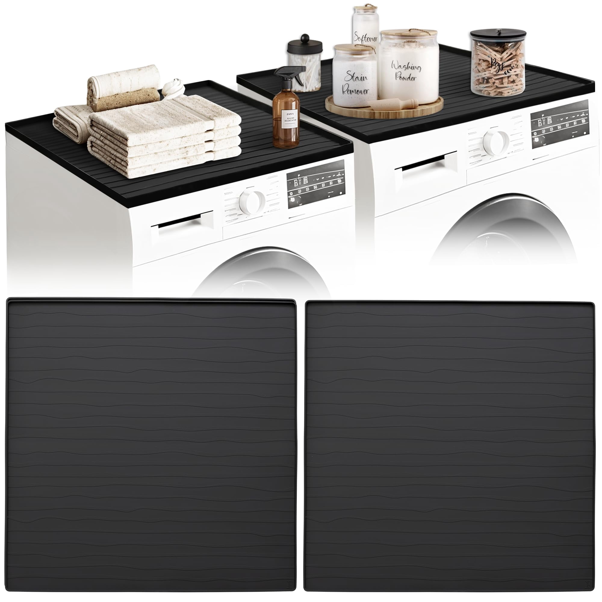 Alfombrilla Protectora Para Lavadora Y Secadora Encanto Luxe, Gris Oscuro