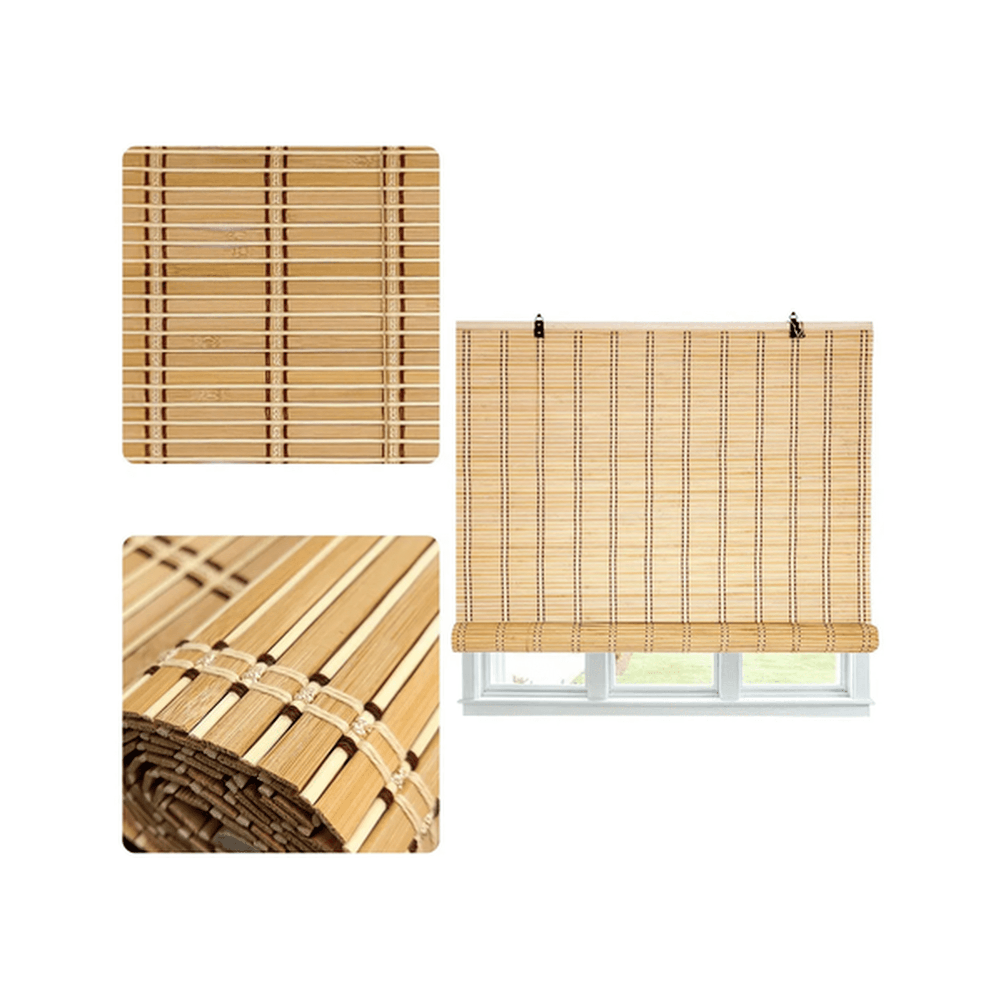 Genérico - Cortina Beiti Persiana Roller Bambú Fino 180x180 Cm Bambu