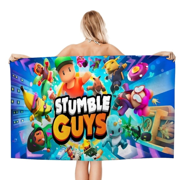 Stumble Guys Toalla de playa de secado rápido con diseño temático, regalo para mujeres y niñas, ideal para cumpleaños, fans, amantes de la música, uso en la playa o al aire libre, 78 × 150 cm