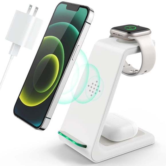 Estación de carga inalámbrica LABJOB 3 en 1 para iPhone y AirPods