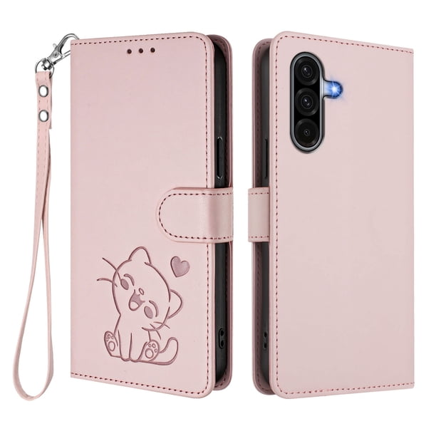 Samsung Galaxy A17 Funda Billetera con Ranuras para Tarjetas, Rosa