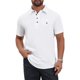thumbnail image 5 of INSPIRE CHIC Camisas Polo de Playa Hawaianas Casuales de Manga Corta con Bolsillo en el Pecho de Lino para Hombre Inspiradas 2XL Blanco, 5 of 6