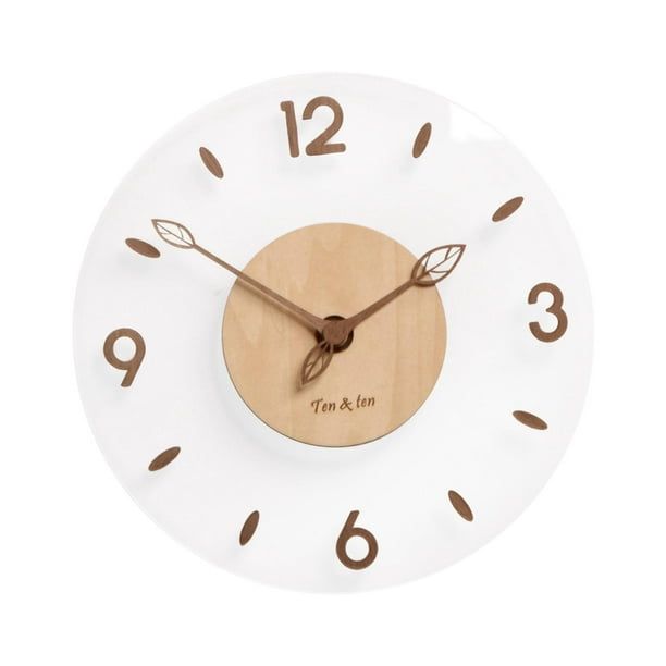 Reloj De Pared Acrílico De Madera, Relojes Redondos Decorativos Silenciosos Para Decoración De Tiendas, 14 Pulgadas