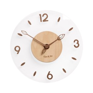 Bothyi - Reloj De Pared Acrílico De Madera, Relojes Redondos Decorativos Silenciosos Para Decoración De Tiendas, 14 Pulgadas