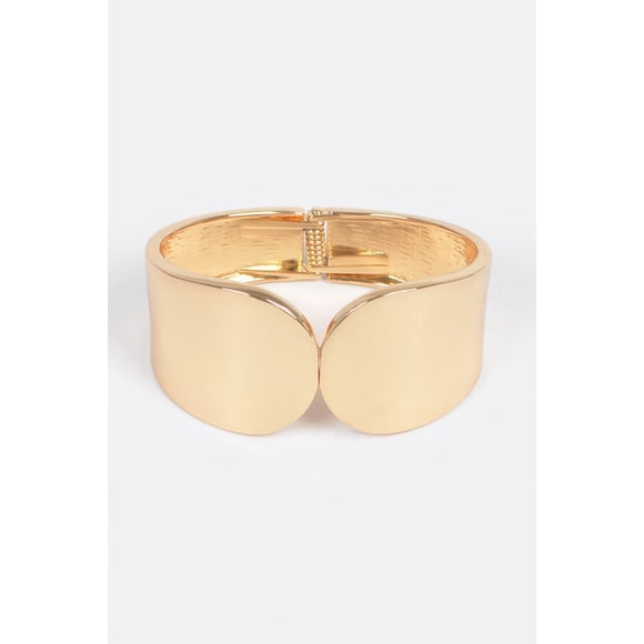 Brazalete Fashnzfab Metal Spring Hinge Cuff Dorado