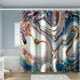 thumbnail image 1 of 1pc Luxury Gray Golden Marble Shower Curtain Set - Waterproof, Washable, and Standard Size for Bathtub - Includes 12 Plastic Hooks, 1 of 5