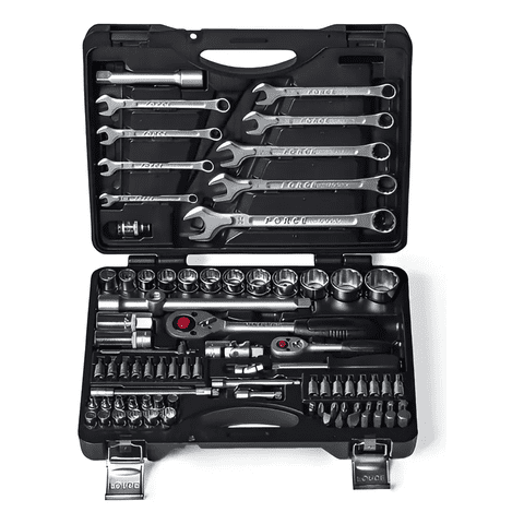 Genérico - Juego De Dados Y Llaves Poligonales 82 Piezas Force 4821-9