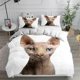 thumbnail image 1 of Pet Sphynx Cat Kitten Quilt Duvet Cover Set Doona Cover Kids 3-Piece Bedding Set, 1 of 5