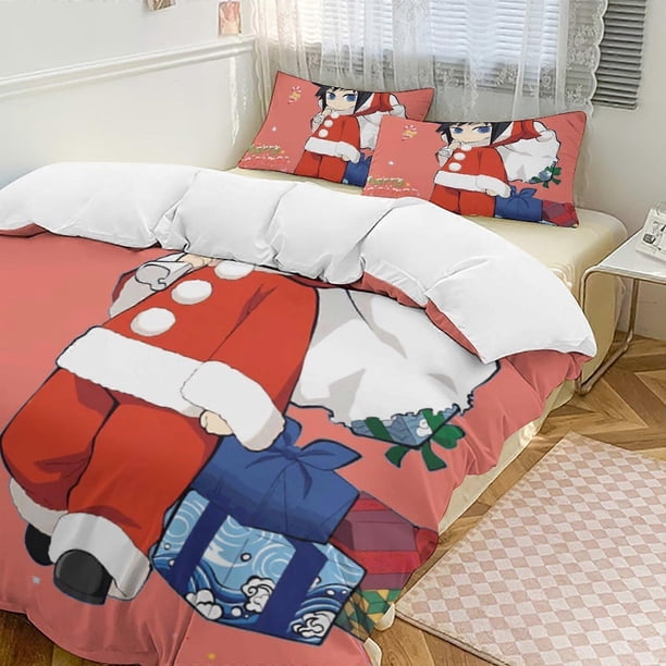 Demon Blade Bedding Set, Comfortable and Lightweight3-Piece Cartoon Bedding Set (Available in Multiple Sizes) Lc