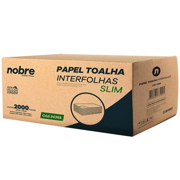 Caja de Toallas de Papel Interfoliada 2000 Hojas 20x20cm Nobre
