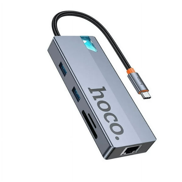 Hub convertidor HB52 HDMI+ RJ45 + SD/TF + PD + Tipo-C 3.0 + USB 3.0