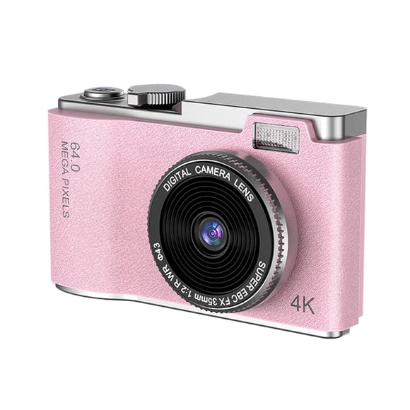 Cámara Retro Moda Digital 4K 64MP 16X para Niños y Adultos - Rosada