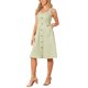 thumbnail image 4 of INSPIRE CHIC Vestido de Verano para Mujer 2026 Casual Cuello Cuadrado Favorecedor Línea A Sin Mangas Vestido de Sol Abotonado Midi Talla M Verde, 4 of 5