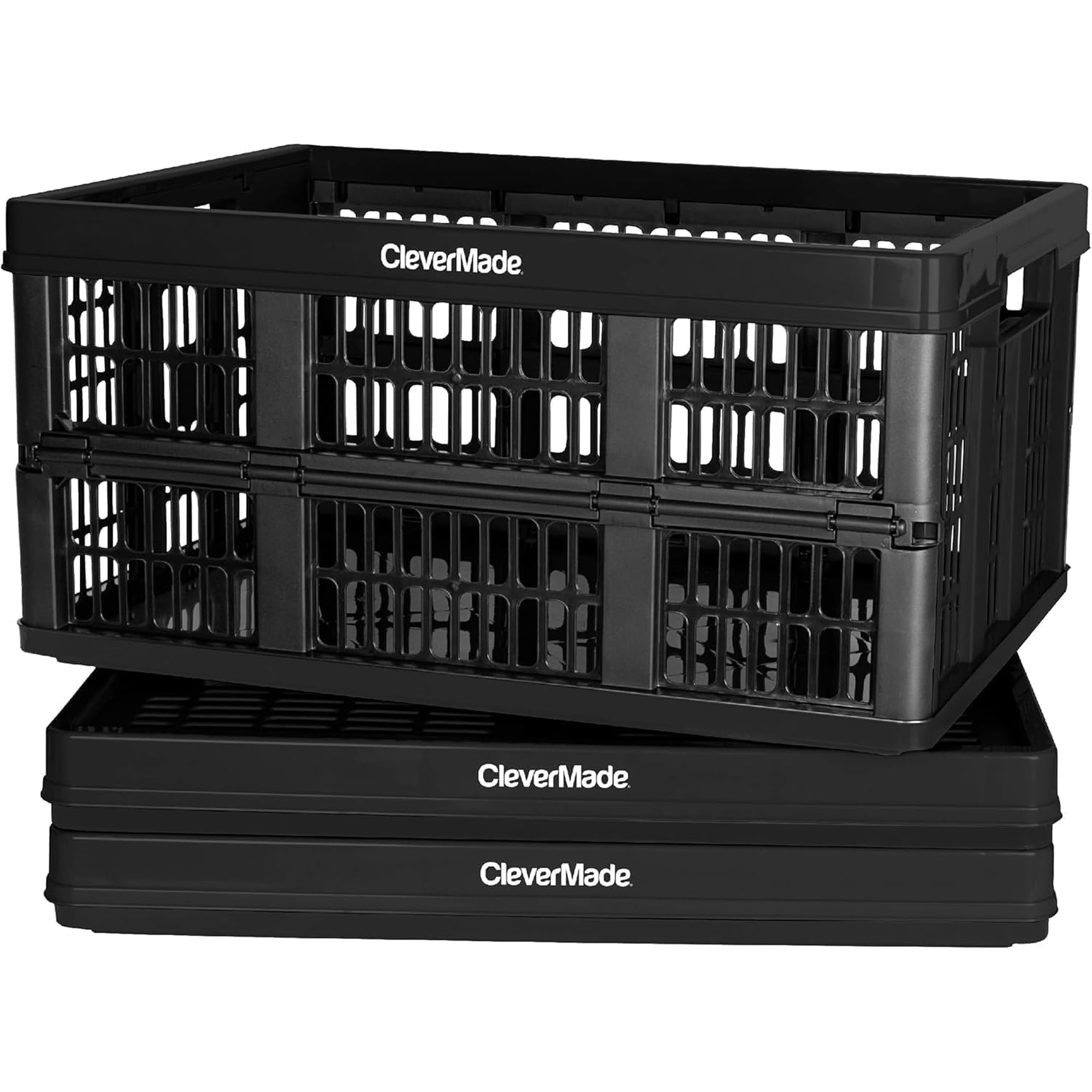 Caja Utilitaria Plegable Clevermade Clevercrates, 45 L, Paquete De 3