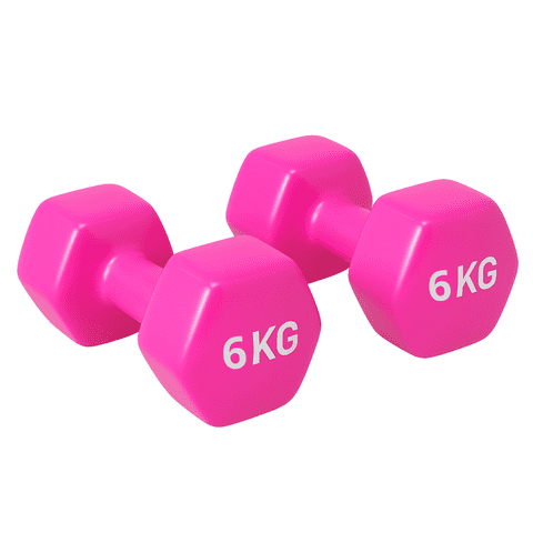 Linea Sport - Par De Mancuernas 6 Kg C/U Total 12 Kg Hexagonales De Neopreno