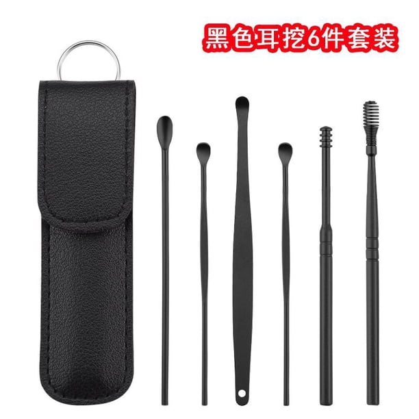 6PCS Ear Cleaner Wax Removal Tool Earpick Sticks Earwax Remover Curette Ear Pick Cleaning Ear Cleanser Spoon Health Care Earpick