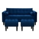 thumbnail image 1 of Sofa Retro 3c + 2 Pouf Felpa 00 Azul Marino, 1 of 6