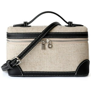 Bandolera Rejolly L19 Para Mujer, Tela De Lino, Color Negro