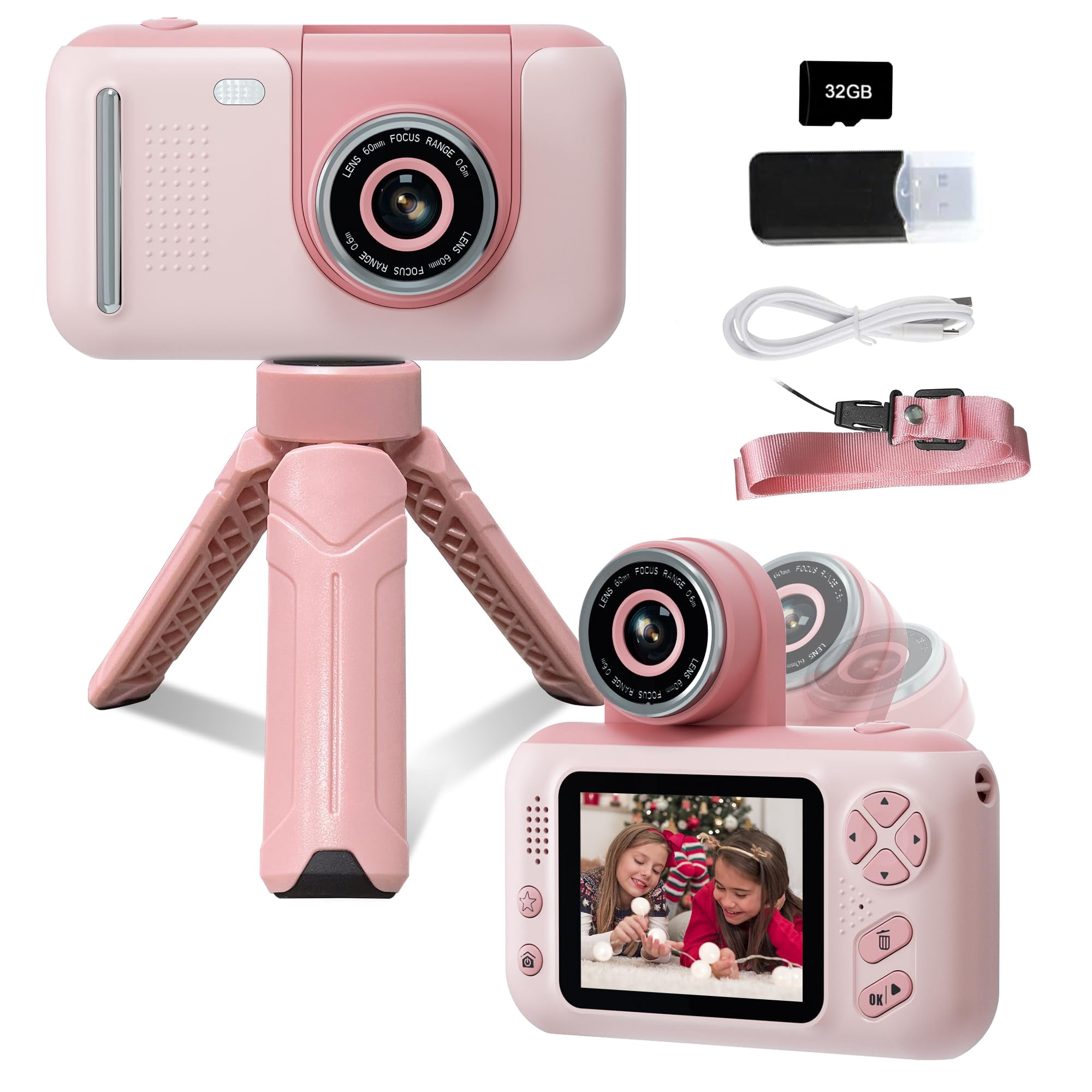 Cámara Infantil Makolle Hd 5mp 1080p Con Tarjeta De Memoria De 32gb Para Niños De 3 A 12 Años