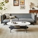 thumbnail image 1 of Coffee table ceramic Coffee Table, MDF painting Double Layer Coffee Table for Living Room, white ceramic and Coffee Brown Bottom Shelf, 1 of 3