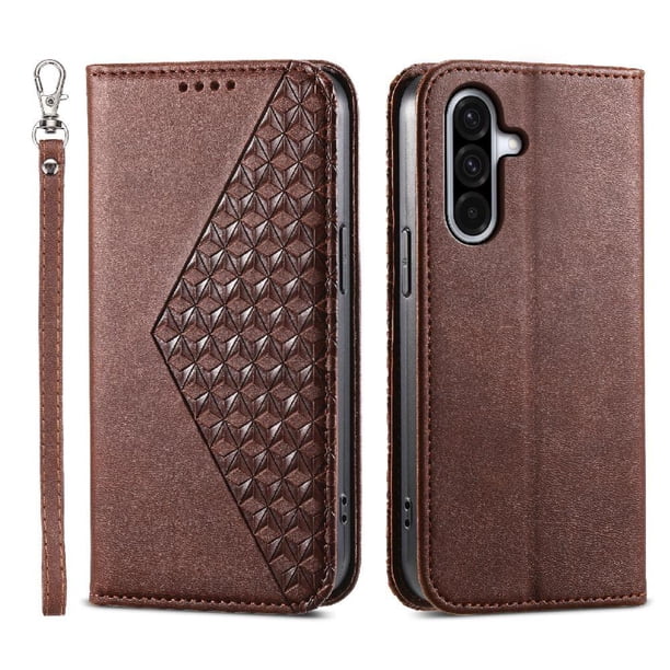 Funda Flip FOXDOCK para Samsung Galaxy A17 , Estilo Billetera con Diseño Rombo, Correa de Mano y Soporte, Uso Diario