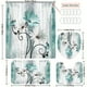 thumbnail image 4 of 1pc Waterproof Butterfly Flower Shower Curtain with 12 Hooks, Non-Slip Bathroom Rug, Toilet U-Shape Mat, and Toilet Lid Cover Pad - Decorate Your Bathroom with Style and Comfort, 4 of 4