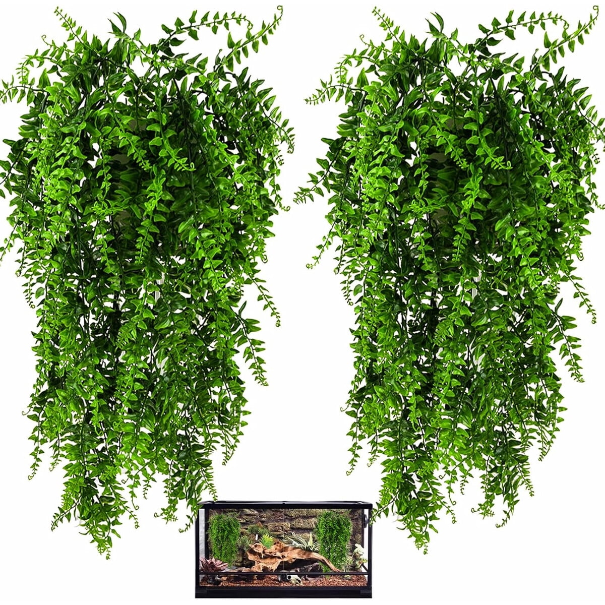Plantas Colgantes Hercocci Para Terrario Reptiles 2 Pack 84 Cm
